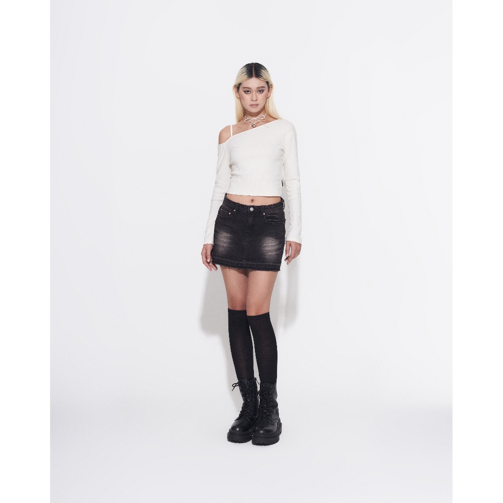 Chân Váy Jeans PRADIES Drop-Hem Skirt