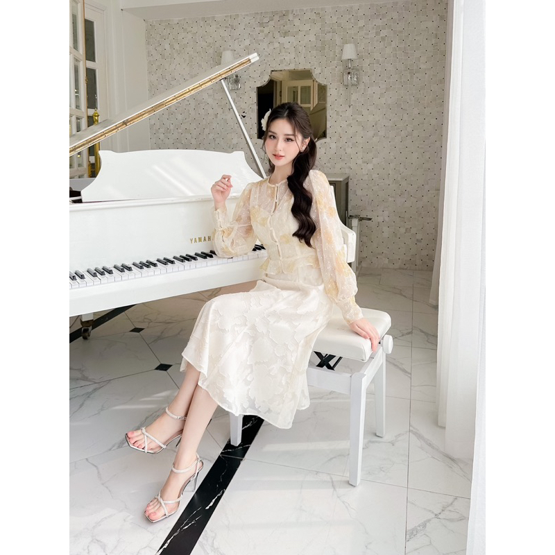 Set váy 7 mảnh đuôi cá áo tơ Hanna Dress