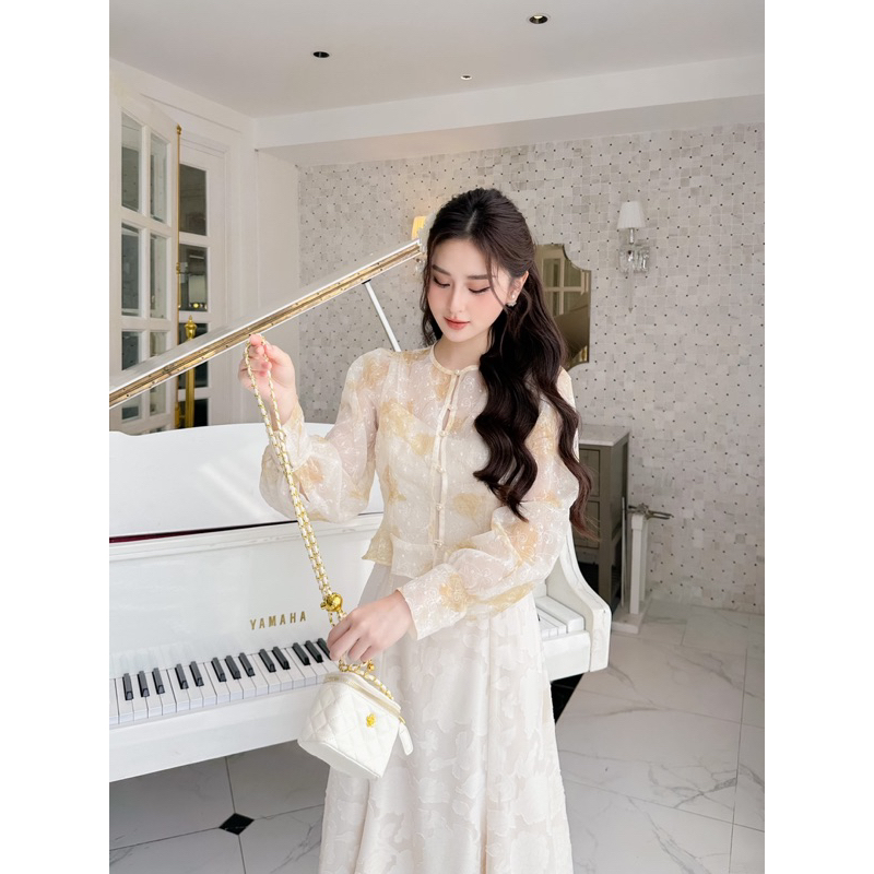 Set váy 7 mảnh đuôi cá áo tơ Hanna Dress