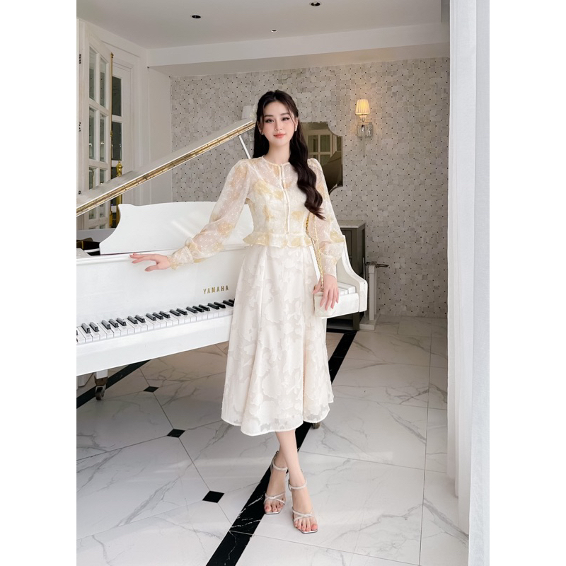 Set váy 7 mảnh đuôi cá áo tơ Hanna Dress