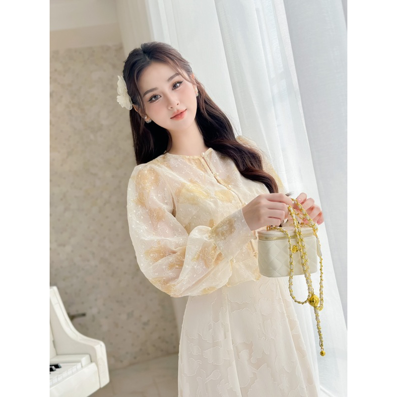 Set váy 7 mảnh đuôi cá áo tơ Hanna Dress