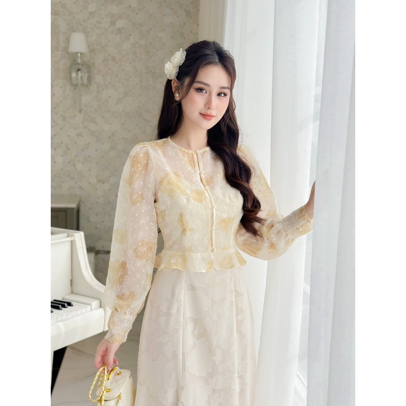 Set váy 7 mảnh đuôi cá áo tơ Hanna Dress