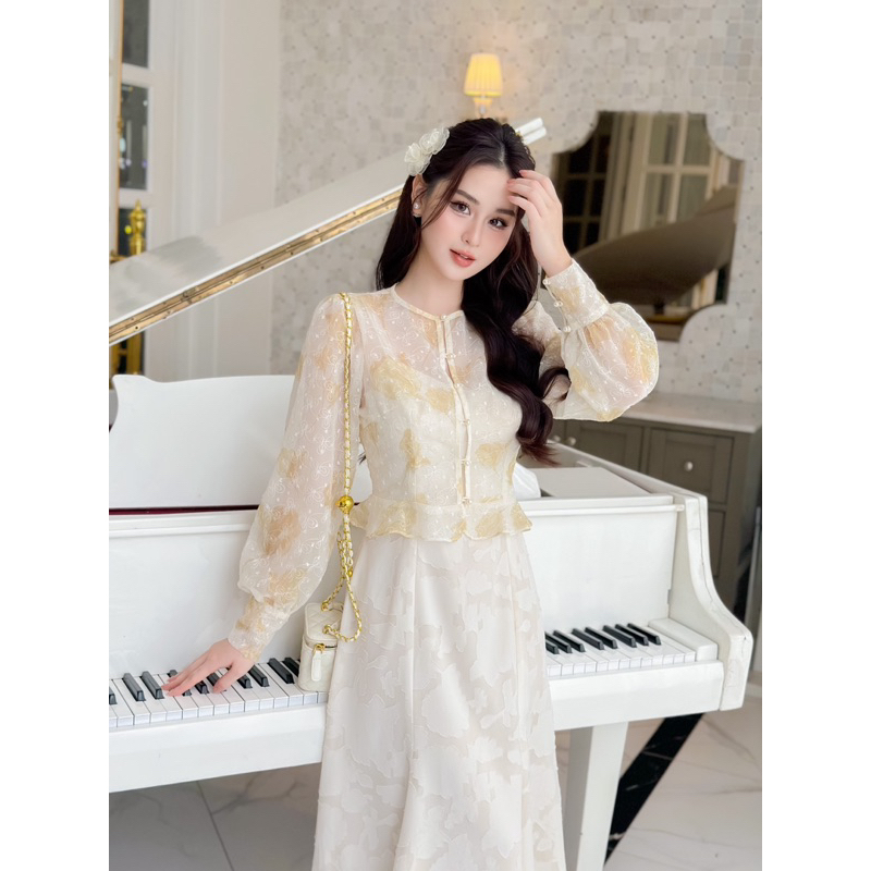 Set váy 7 mảnh đuôi cá áo tơ Hanna Dress
