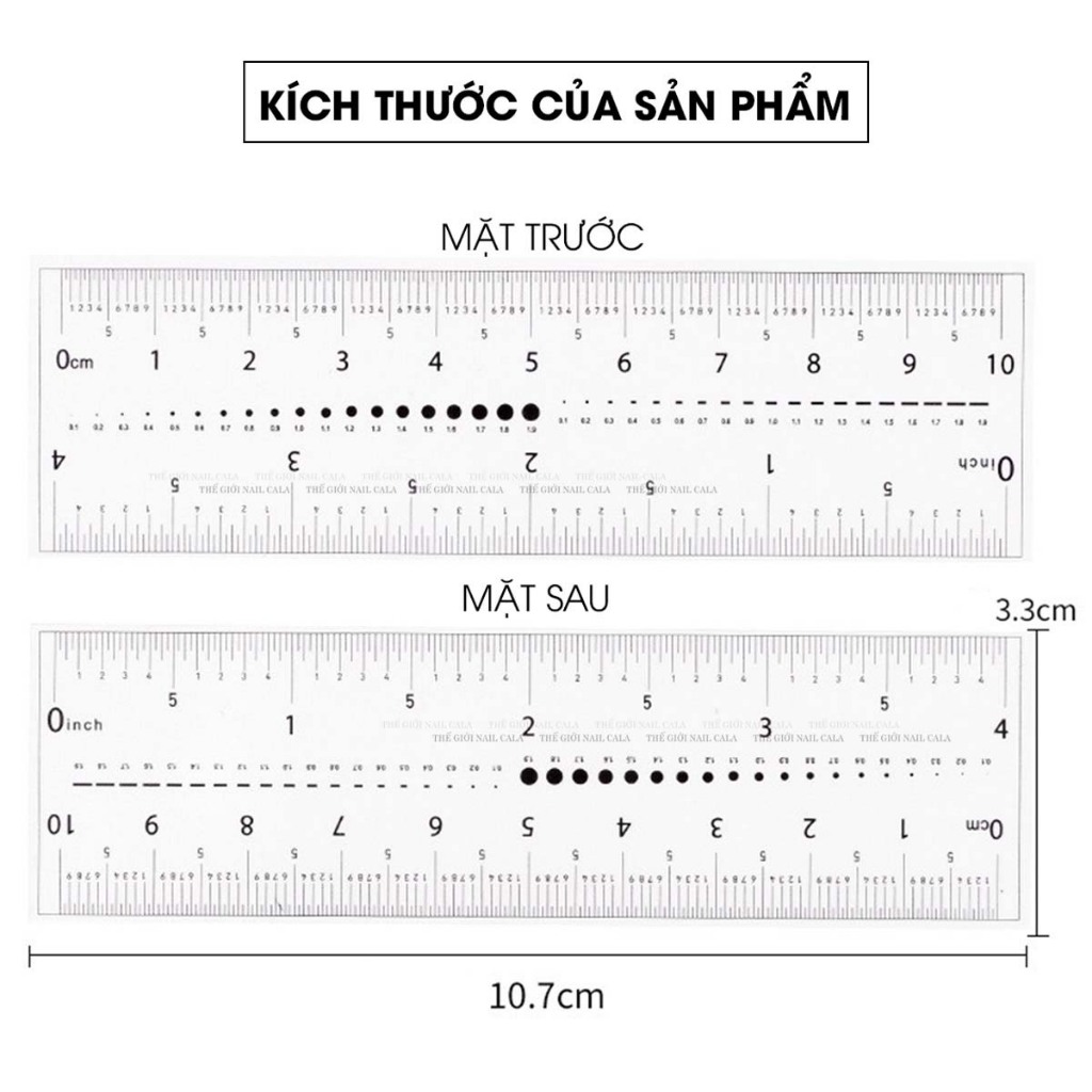 Thước dẻo đo móng làm nail, thước dẻo chuyên dụng đo nailbox có thể uốn cong độ chính xác cao, thước đo móng úp