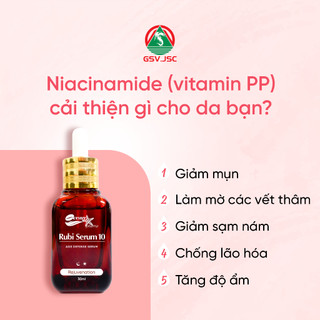 Rubi Serum10 (Niacinamide 10%) Dưỡng Sáng, Giảm Thâm Mụn, Sạm Nám, Làm Đều Màu Da