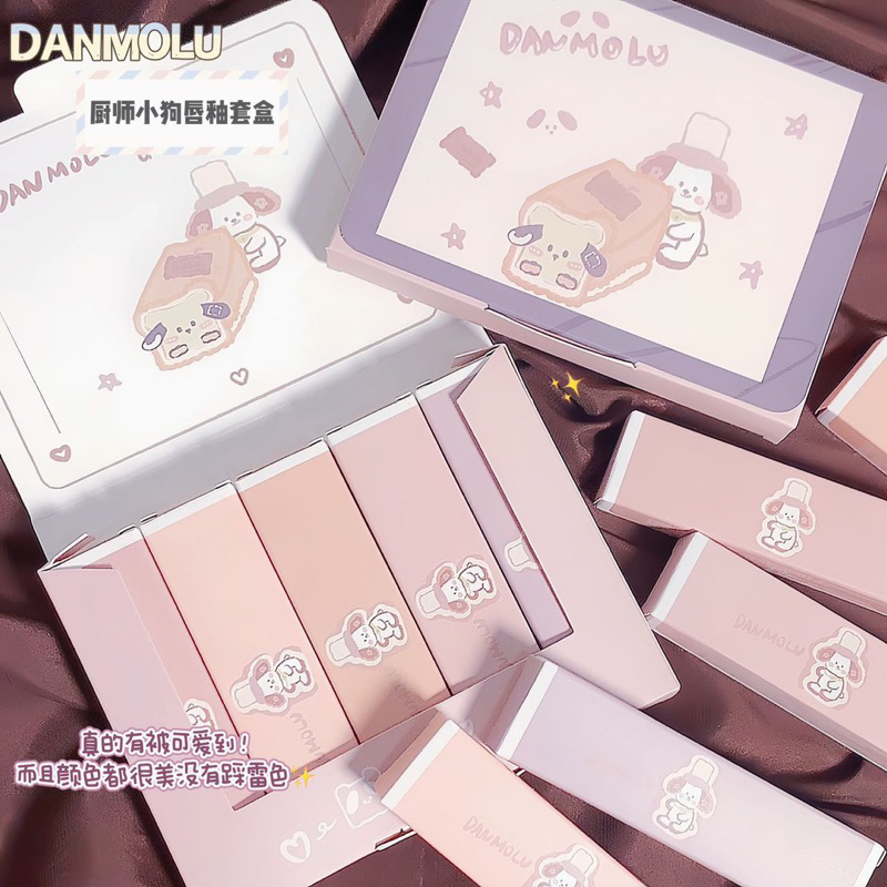 Set Son 5 Cây, Son Nội Địa Trung Damolu Siêu Mềm Mịn Và Lỳ Môi