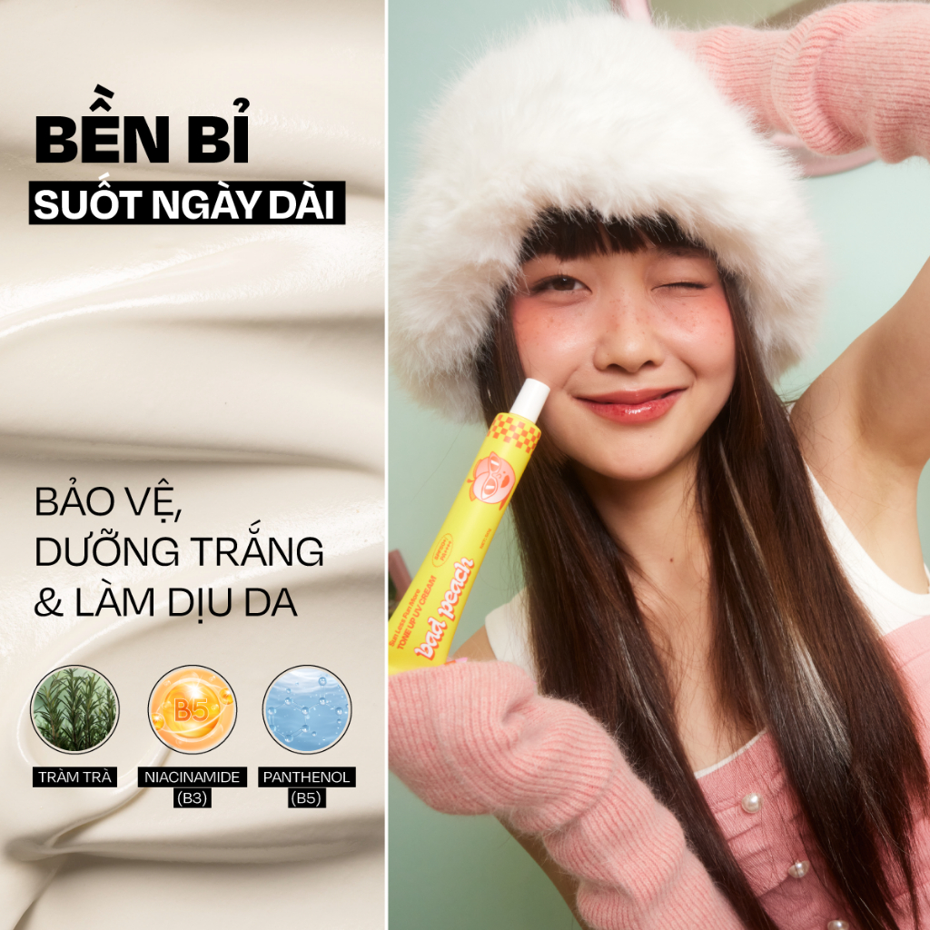Combo 2 Kem Chống Nắng Nâng Tông BAD PEACH Sun Less Fun More Tone Up UV Cream SPF50+/PA++++ 50g