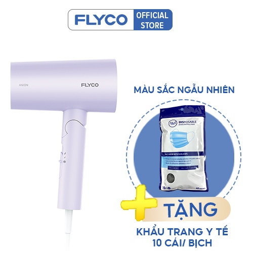 (New 2021) Máy Sấy Tóc Flyco Công Suất Lớn (1800W) FH6277VN Chế Độ Sấy Anion & Sấy Lạnh Bảo Vệ Tóc