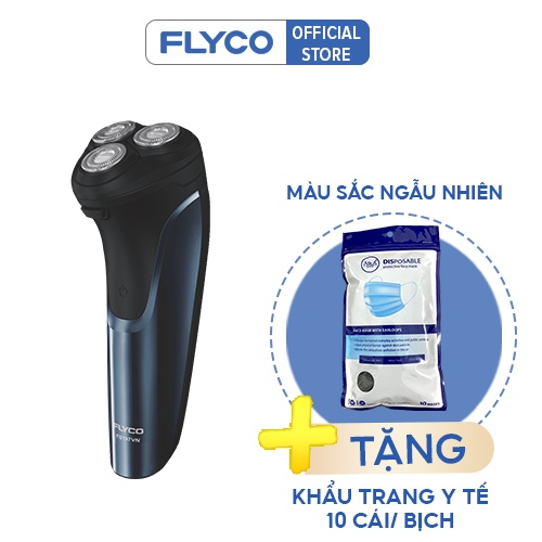 [Tặng Khẩu Trang] Máy Cạo Râu Flyco FS197VN 3 Lưỡi Kép Thân Máy Kháng Nước Sạc Nhanh 1 Giờ - Hàng Chính Hãng