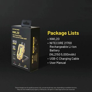 Đèn pin đa năng Nitecore NWL20 Multifunctional Triple Output Work Light