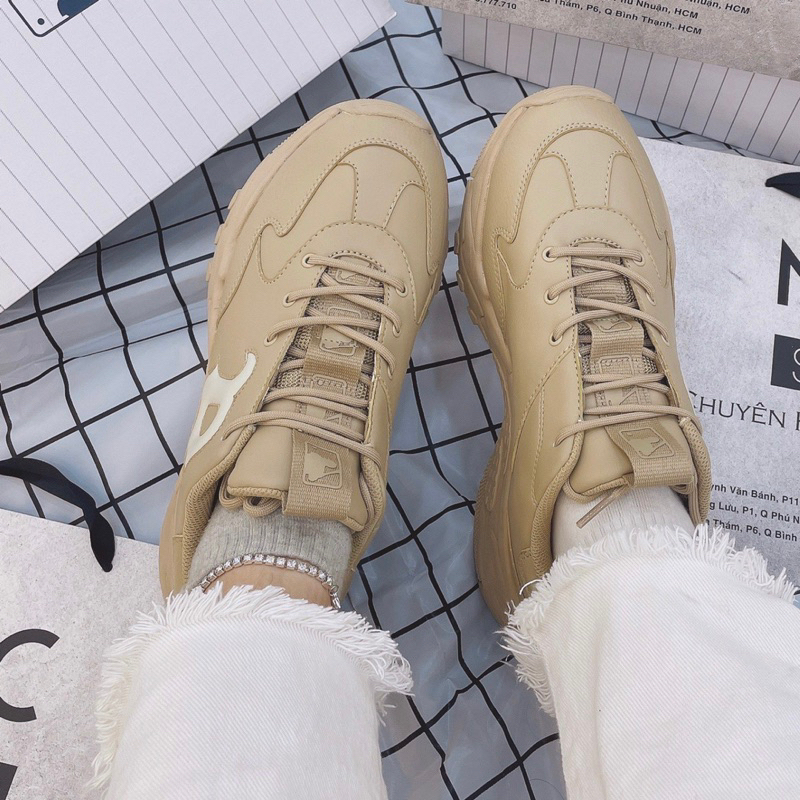 Giày ML.B BigBall Chunky NY Nâu Kem V2 Lai Au Nam Nữ
