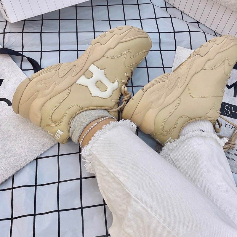 Giày ML.B BigBall Chunky NY Nâu Kem V2 Lai Au Nam Nữ