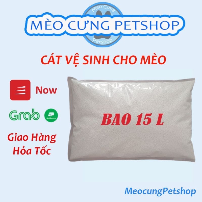 Cát vệ sinh cho mèo hàng Vn sản xuất bao 15 lít hương hoa lài thơm dịu, thích hợp với mọi giống mèo