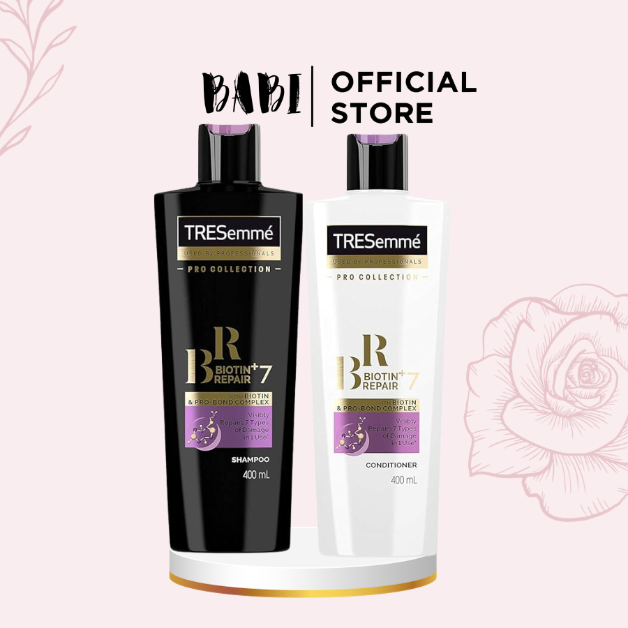 Cặp Gội Và Xả TRESemme Biotin Repair 700ml, phục hồi tóc hư tổn và bảo vệ tóc trước các tác động từ nhiệt và môi trường