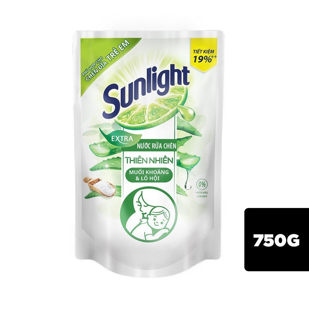 Nước rửa chén Sunlight lô hội- Túi 750g/725ml