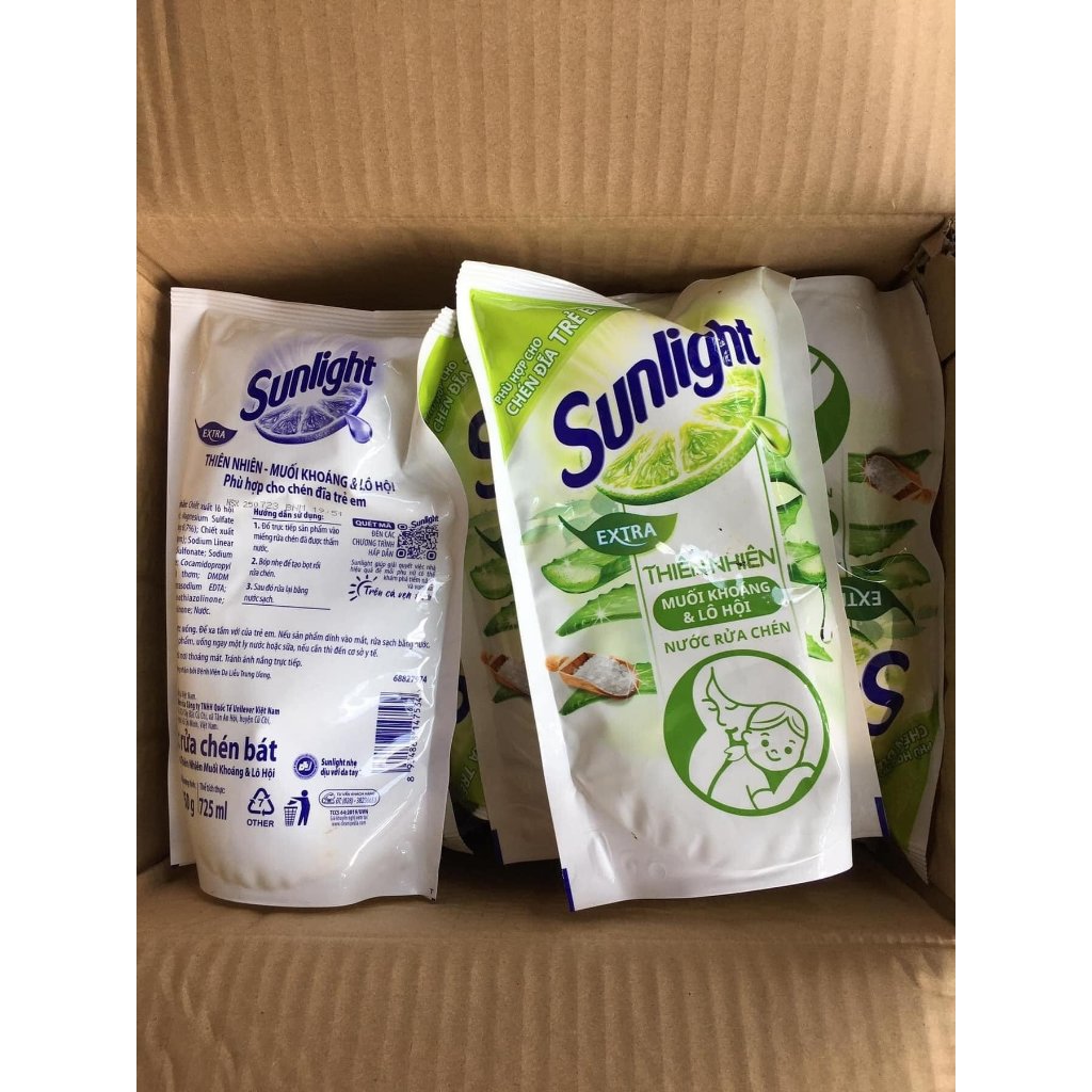 Nước rửa chén Sunlight lô hội- Túi 750g/725ml