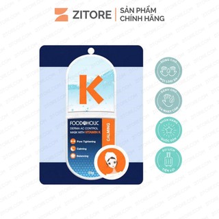 Mặt Nạ Foodaholic Derma AC Control Mask With Vitamin K Se Lỗ Chân Lông, Làm Dịu Da 23g -Sản Phẩm Chính Hãng Tại Zitore