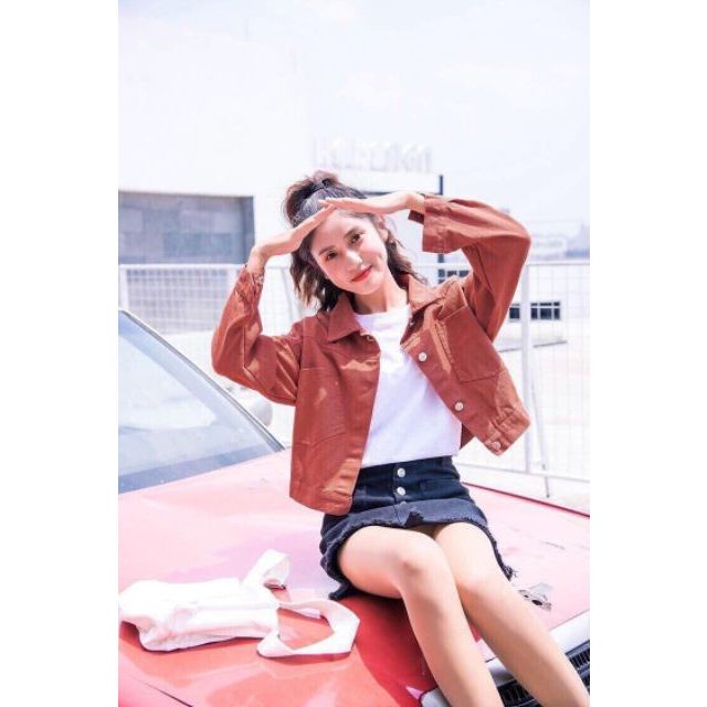 Áo khoát nữ kaki was phối túi nhiều màu nhiều màu lựa chọn siêu hot-A433