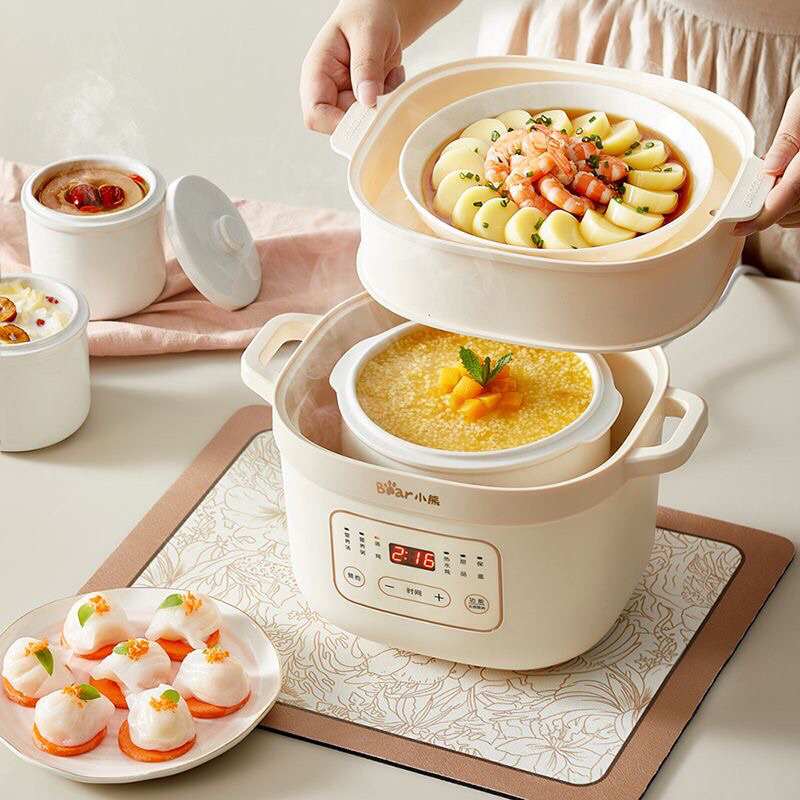 Nồi nấu chậm hầm cháo đa năng BEAR 1.6L thố sứ bảo hành 12 tháng