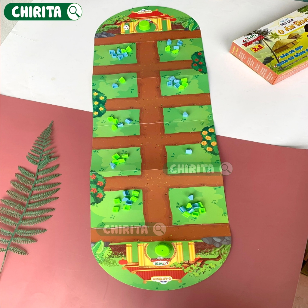 Ô Ăn Quan 2in1 Gấp Gọn Sato/Đại Phát Tài - Đồ Chơi Trẻ Em Board Game Trò Chơi Dân Gian Giải Trí Tìm Hiểu Địa Lý Chirita
