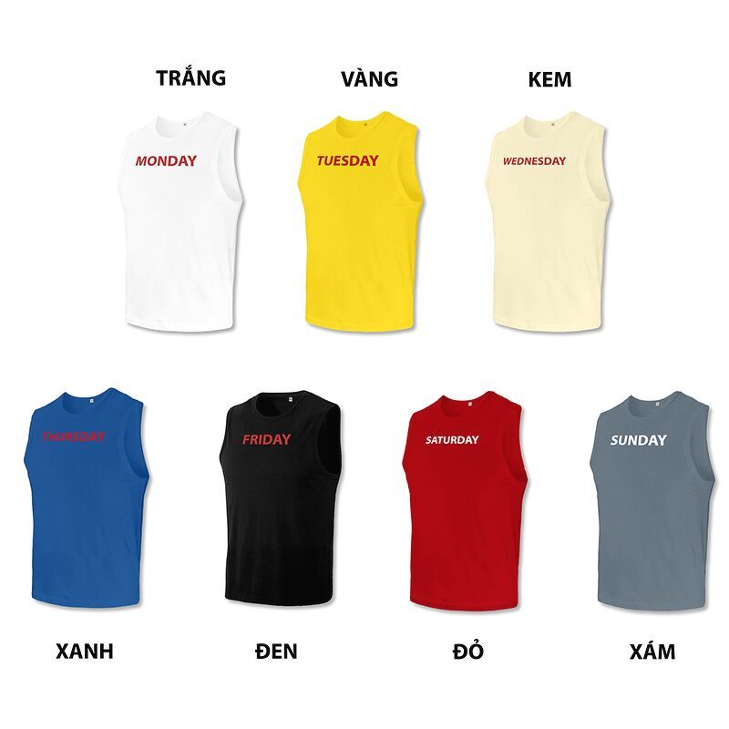 Combo 2 Áo ba lỗ cotton thể thao 7 Days Sportslink