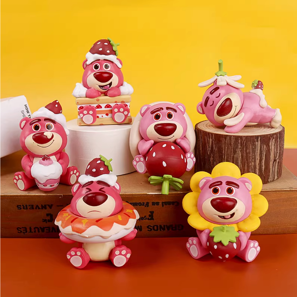 Bộ 6 mô hình Gấu dâu Lotso bánh ngọt