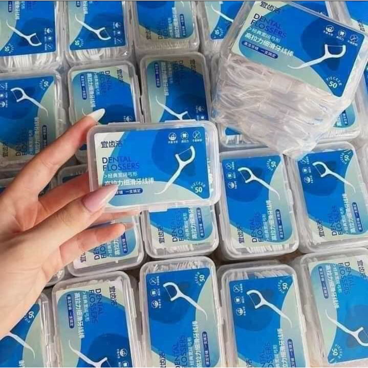 Hộp 50 Cây Tăm Chỉ Nha Khoa