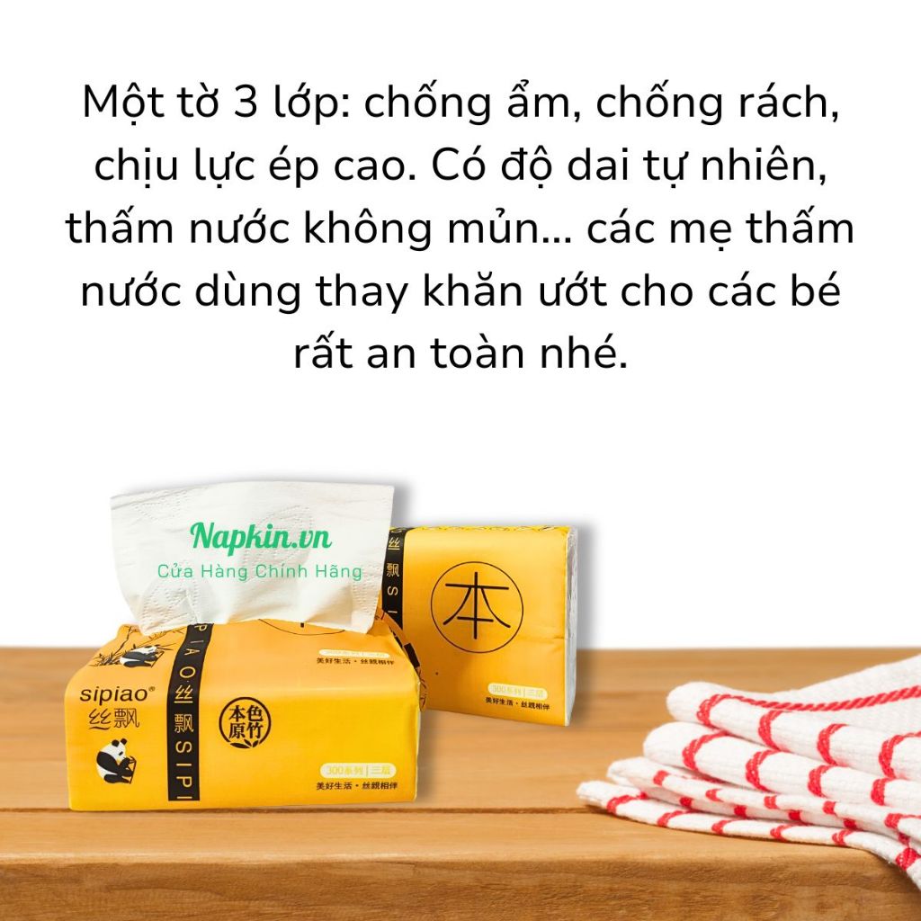 Hàng Loại 1  Combo 10 Gói Giấy ăn Gấu Trúc SIPIAO Nhập Khẩu Nội Địa Trung