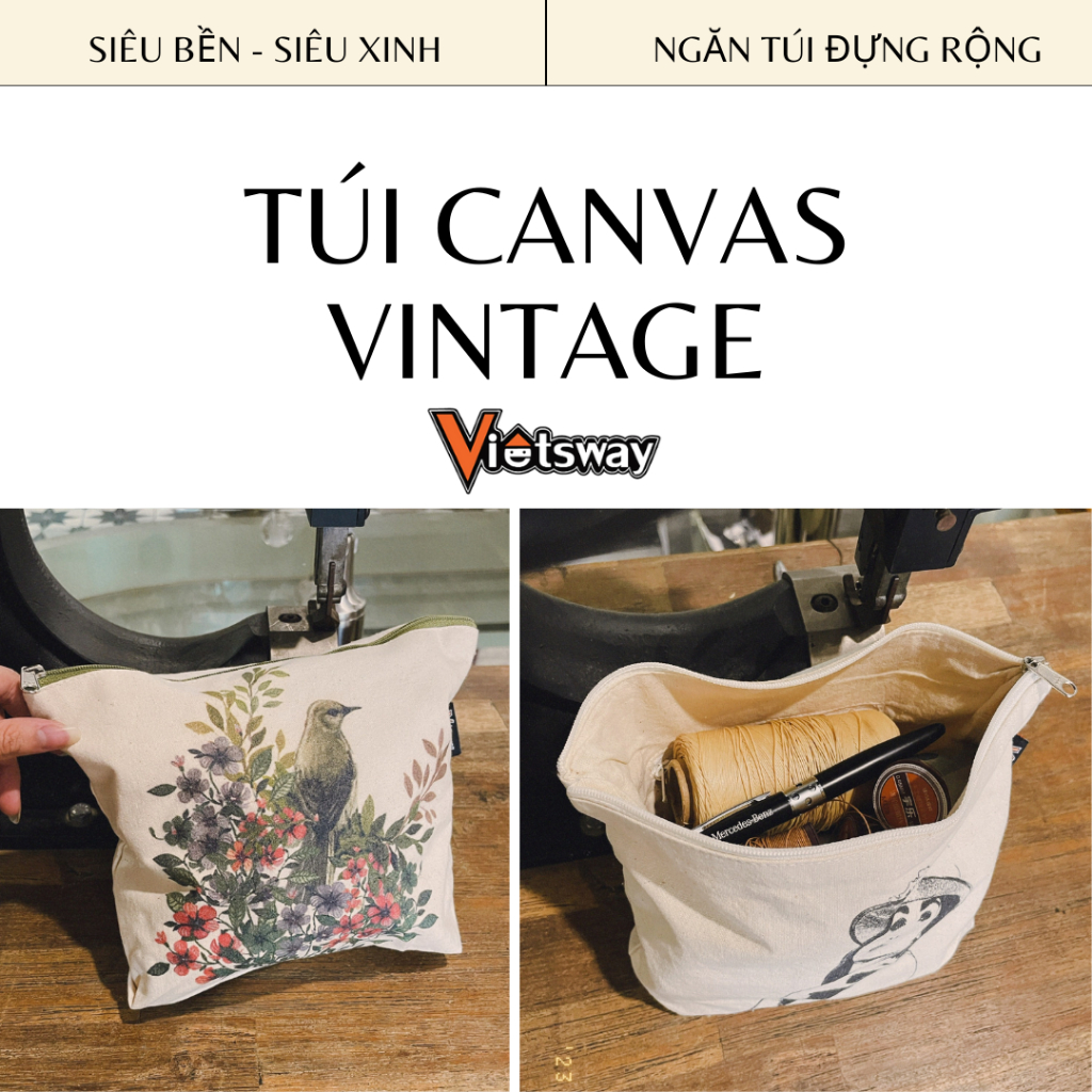 Mới Túi Vải Canvas Có Khoá Kéo Đựng Mỹ Phẩm/ Dụng Cụ Học/ Đồ Dùng 𝐏𝐡𝐮̀ 𝐇𝐨̛̣𝐩 𝐂𝐡𝐨 𝐇𝐨̣𝐜 𝐒𝐢𝐧𝐡, 𝐒𝐢𝐧𝐡 𝐕𝐢𝐞̂𝐧, 𝐍𝐠𝐮̛𝐨̛̀𝐢 𝐋𝐨̛́𝐧 2