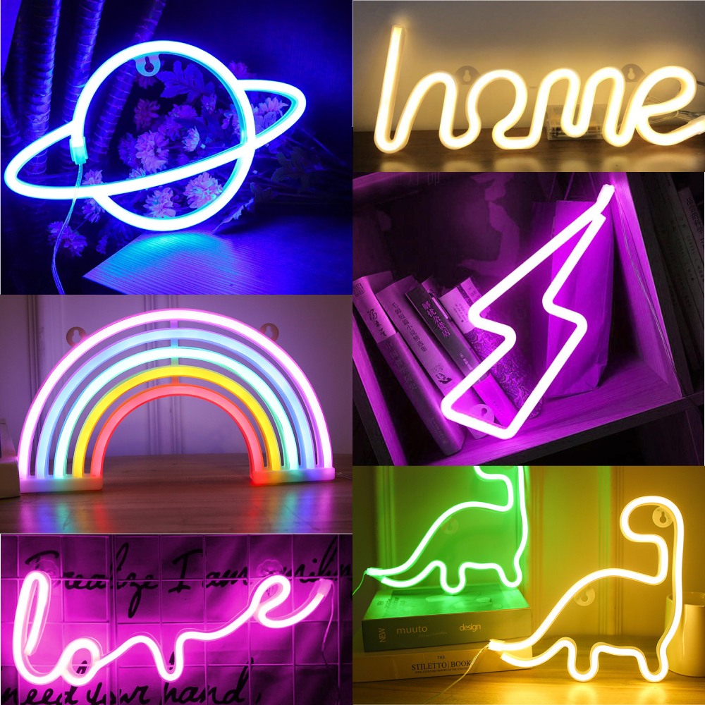 Đèn Led Neon Trang Trí Phòng Ngủ Cute, Đèn Led Neon Decor Ánh Sáng Lung Linh Với Nhiều Hình