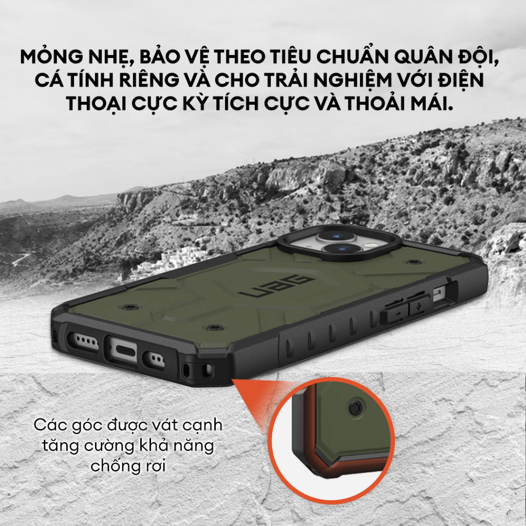 Ốp Lưng Chống Sốc UAG Pathfinder Hỗ Trợ Sạc Magsafe Cho iPhone 15 Plus [6.7 INCH]