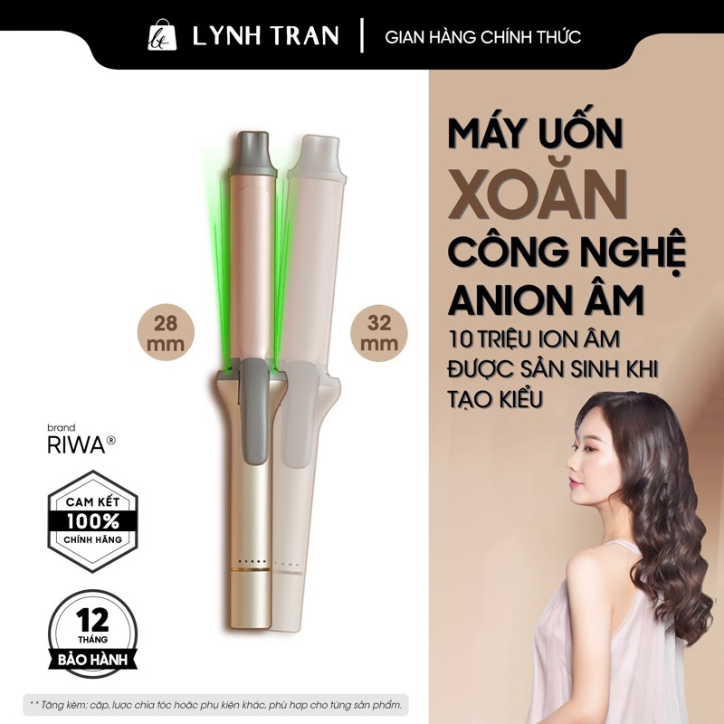 Gậy uốn xoăn công nghệ anion Riwa®