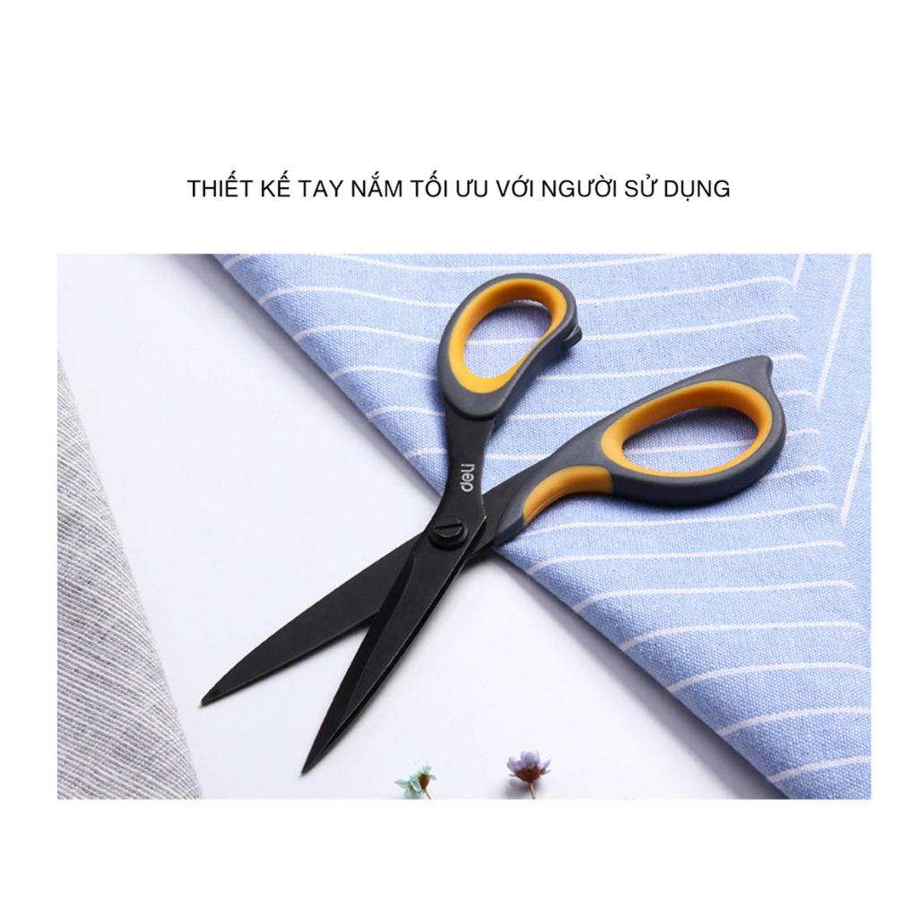 Kéo Văn Phòng 175mm DELI, Kéo Cán Nhựa Cắt Siêu Bén | 6027