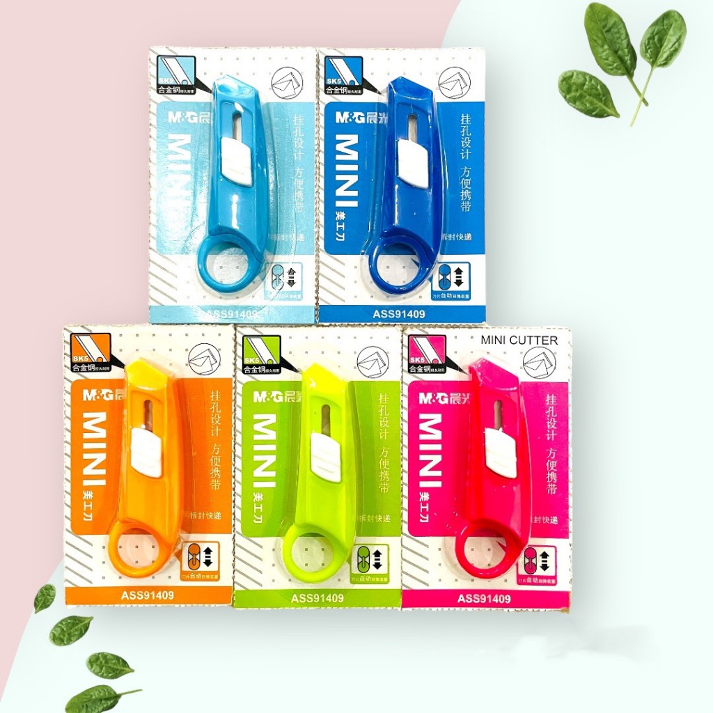 Rọc giấy hình thú mini dễ thương, có móc khóa, cókhớp  cài giữ lưỡi dao