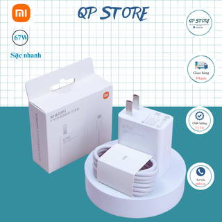 Bộ sạc điện thoại, bộ củ cáp sạc nhanh xiao.mi 67w cáp sạc 6a usb type c- qp store