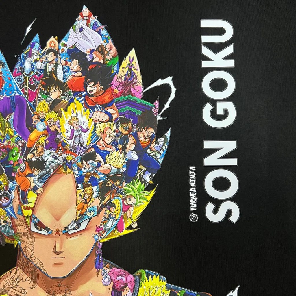 Áo thun Goku nam,nữ chất liệu cotton 100%, màu đen hoặc trắng phiên bản có màu từ thương hiệu Turned Ninja