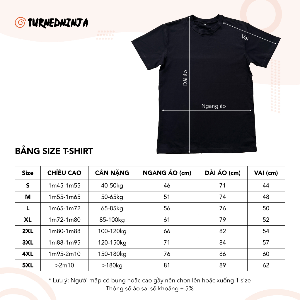 Áo thun Goku nam,nữ chất liệu cotton 100%, màu đen hoặc trắng phiên bản có màu từ thương hiệu Turned Ninja