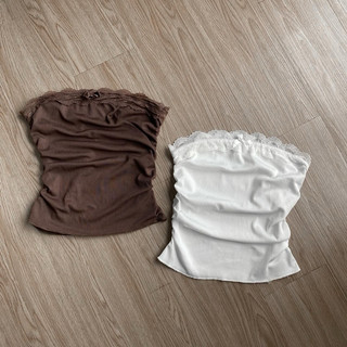 Lilbow tube top - áo ống thun tăm viền ren