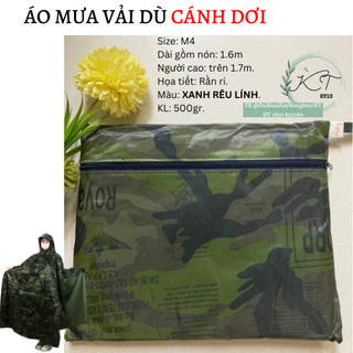 Áo mưa cánh dơi lính rằn ri vải dù cao cấp siêu bền | 1m4 | 8910kt