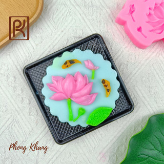 Khuôn silicon 4d Phong Khang làm rau câu hoa sen và cá chép