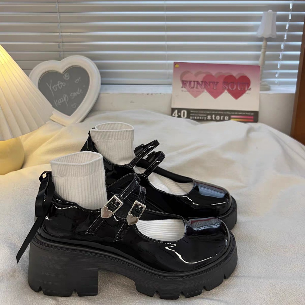 Giày LOLITA Nữ Da Bóng, Da Lì ulzzang phong cách Hàn quốc mary quai cài đế cao cá tính năng động mới hot