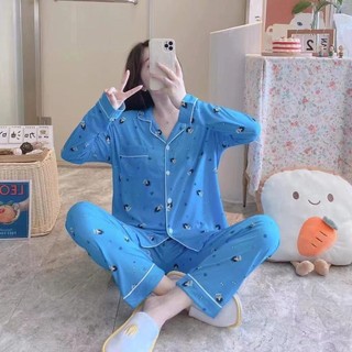 Set bộ pyjama in họa tiết chibi hoạt hình