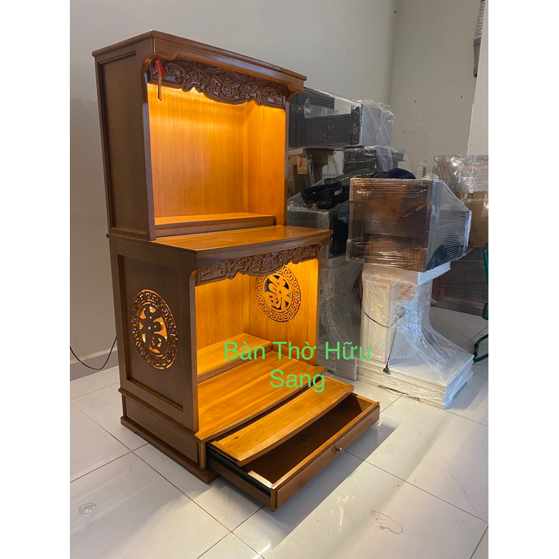 Bàn thờ 2 tầng gỗ cao cấp ngang 81