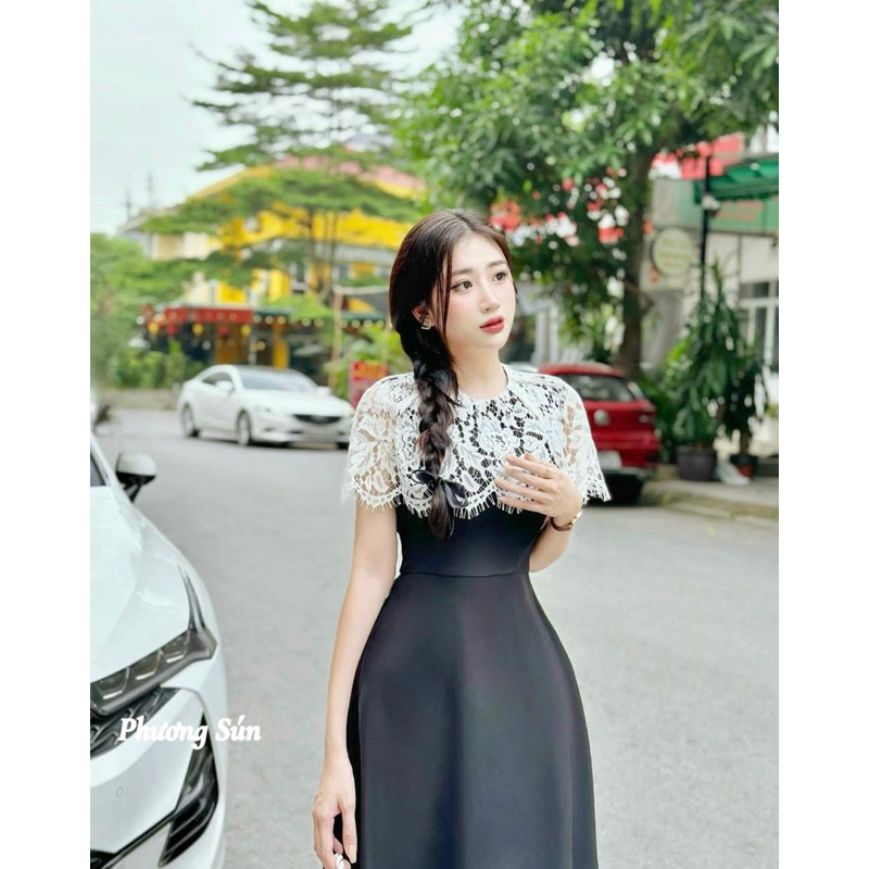 Mã V194 váy tuyết mưa pha ren