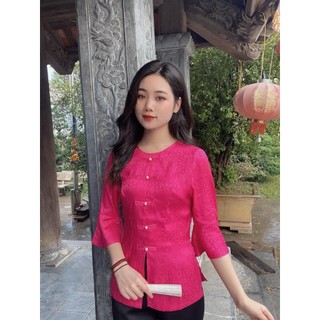 Bộ bà ba tay loe cách tân gấm cao cấp
