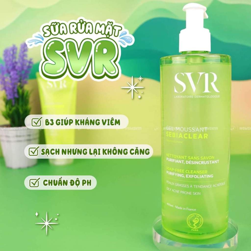 Gel rửa mặt SVR Sebiaclear Gel Moussant không có xà phòng 400 ml | BigBuy360 - bigbuy360.vn