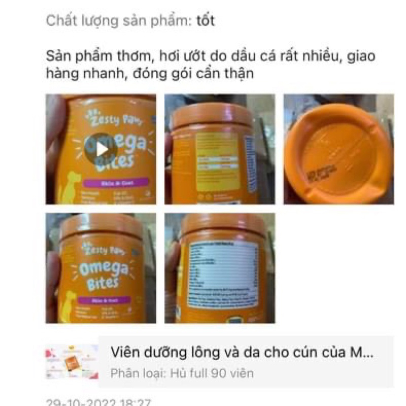 Viên dưỡng lông và da cho cún của Mỹ - OMEGA ZESTY PAW