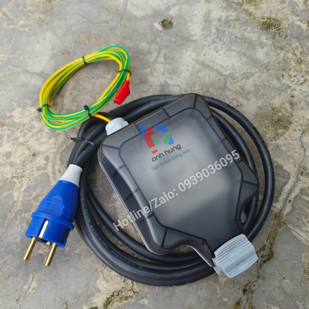 Ổ Cắm Điện Công Nghiệp 1 Pha Chống Nước IP67 16A-250V 4000W - Ổ Cắm Có Dây Tiếp Địa - Sạc Xe,Thiết bị ngoài trời