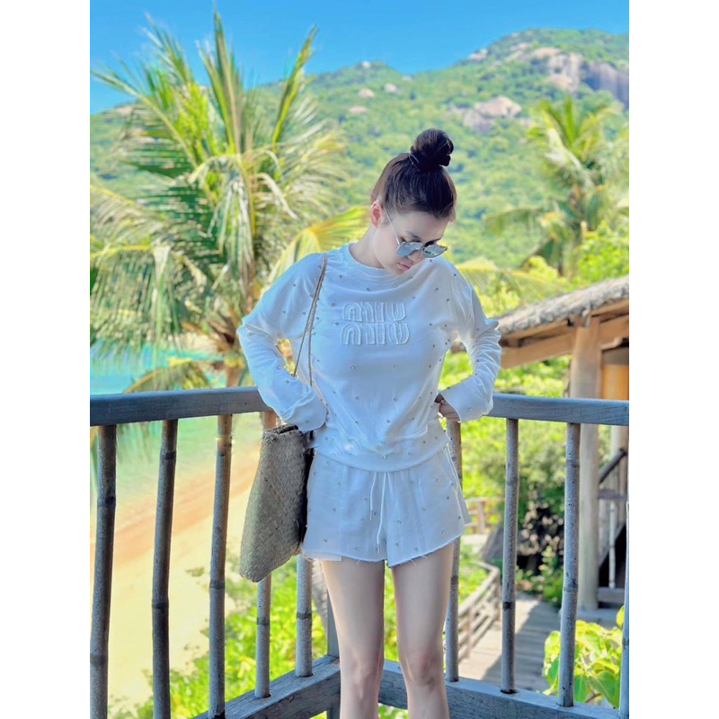 Bộ nỉ da cua đính đá