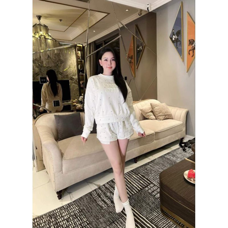 Bộ nỉ da cua đính đá